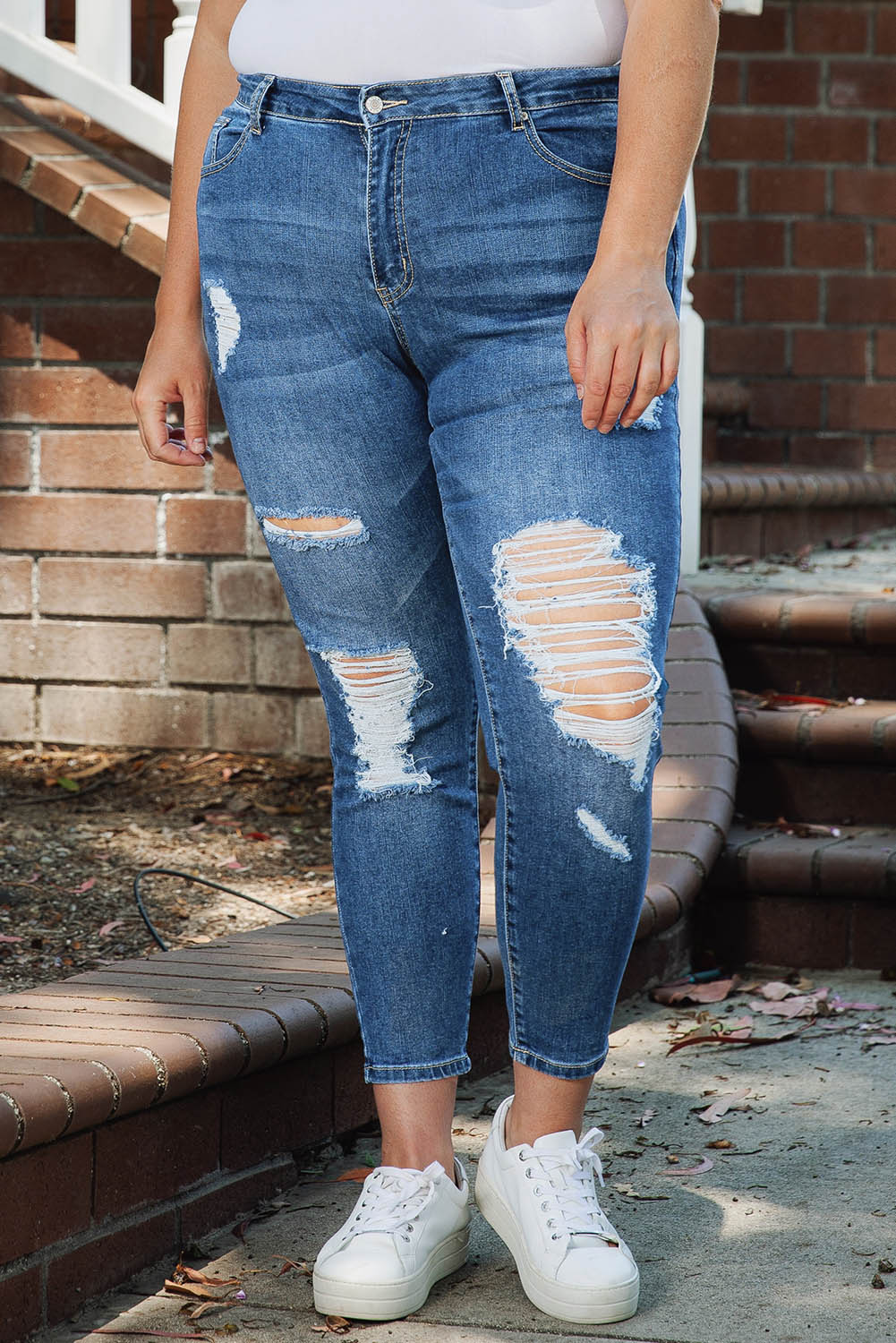 Hazel Blues® | Distressed Skinny Jeans