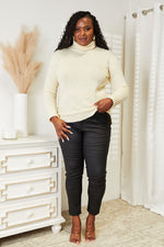 Hazel Blues® |  Heimish Long Sleeve Turtleneck Sweater with Side Slit