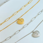 Hazel Blues® |  Inlaid Zircon Double Layered Heart Pendant Necklace