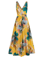 Hazel Blues® |  Slit Tied Printed Surplice Dress