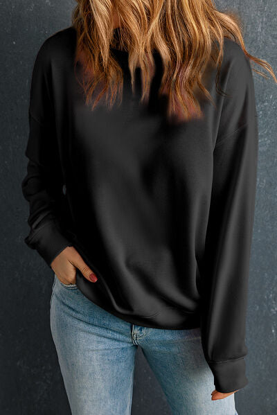 Hazel Blues® |  Round Neck Dropped Shoulder Sweatshirt