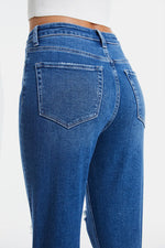 Hazel Blues® |  BAYEAS Distressed High Waist Mom Jeans