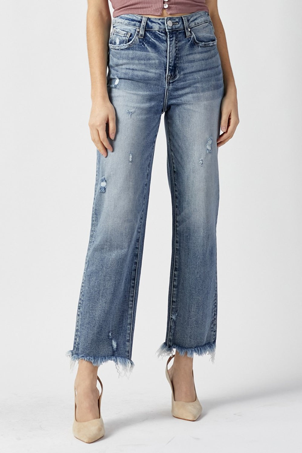 J Brand Wynne High Rise Crop Straight Jeans in Ambition, Size 25