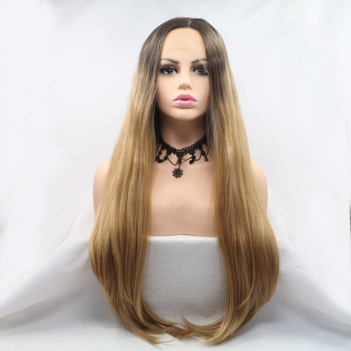 Hazel Blues® |  13*3" Lace Front Wigs Synthetic Long Straight 24" 130% Density