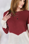 Hazel Blues® |  Hailey & Co Color Block Dropped Shoulder Knit Top