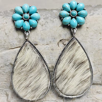 Hazel Blues® |  Turquoise Flower Teardrop Earrings