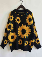 Hazel Blues® |  Sunflower Dropped Shoulder Long Sleeve Sweater