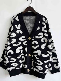 Hazel Blues® |  Leopard Button Front Cardigan with Pockets