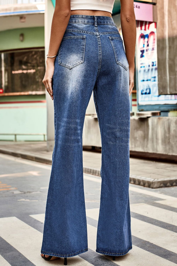 Hazel Blues® |  Buttoned Loose Fit Jeans with Pockets