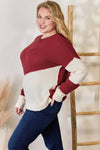 Hazel Blues® |  Hailey & Co Color Block Dropped Shoulder Knit Top