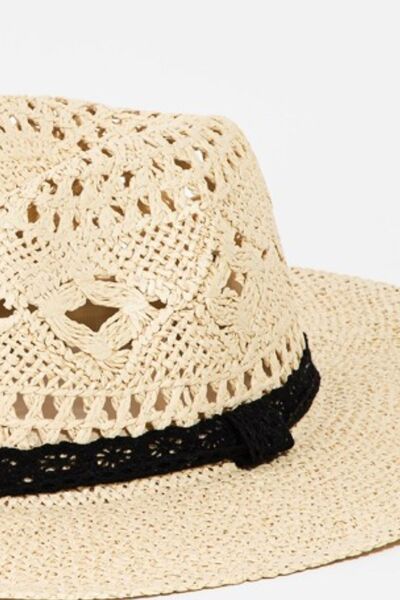 Hazel Blues® |  Fame Openwork Lace Detail Wide Brim Hat