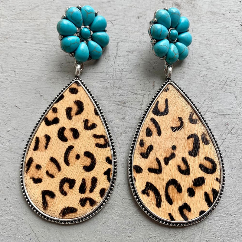 Hazel Blues® |  Turquoise Flower Teardrop Earrings