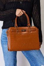 Hazel Blues® |  David Jones Texture PU Leather Handbag