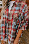 Hazel Blues® |  Plaid Pocketed Button Up Shirt