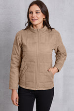 Hazel Blues® |  Zip Up Mock Neck Pocketed Jacket