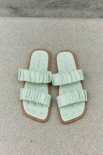 Hazel Blues® |  Weeboo Double Strap Scrunch Sandal in Gum Leaf
