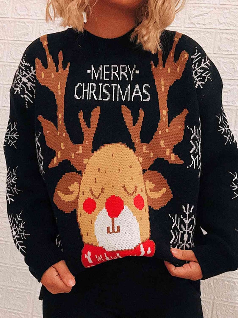 Hazel Blues® |  Christmas Element Long Sleeve Sweater