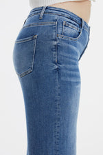 Hazel Blues® |  BAYEAS High Waist Button-Fly Raw Hem Wide Leg Jeans