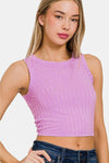 Hazel Blues® |  Zenana Ribbed Round Neck Cropped Tank