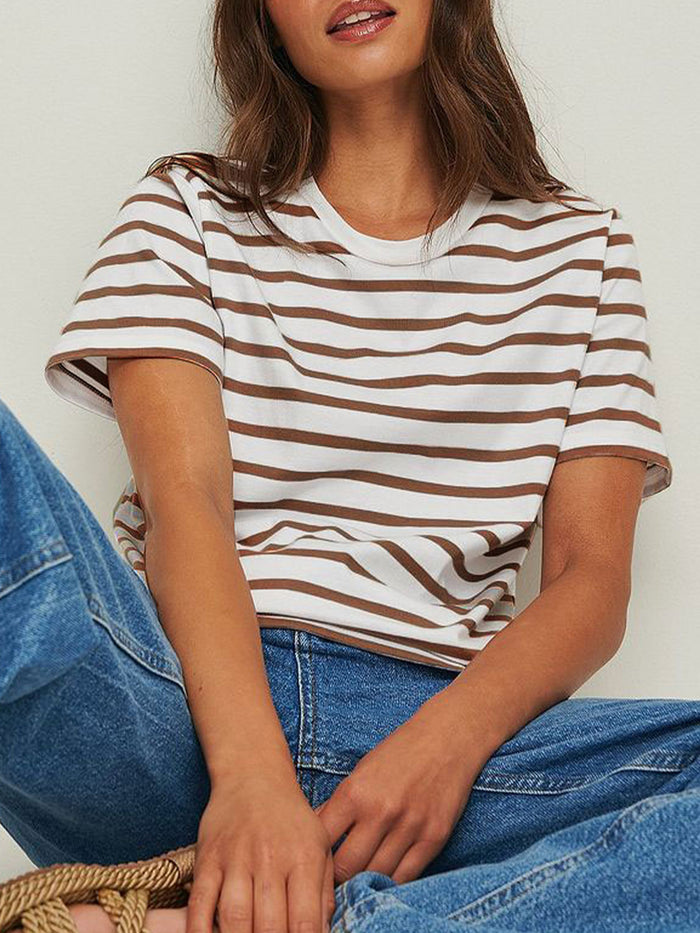 Hazel Blues® |  Striped Short Sleeve T-Shirt