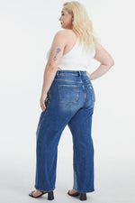Hazel Blues® |  BAYEAS High Waist Two-Tones Patched Wide Leg Jeans