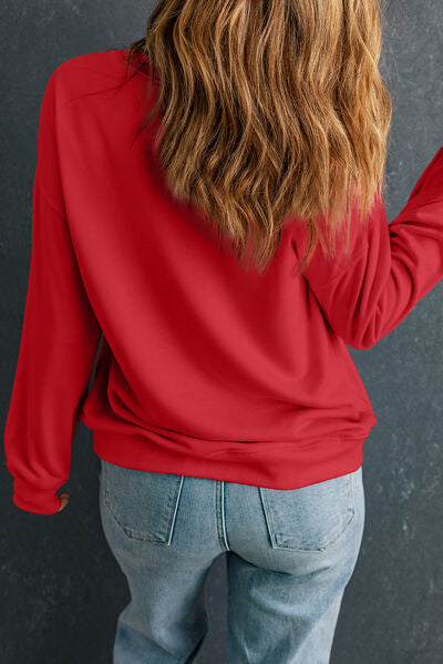 Hazel Blues® |  Round Neck Dropped Shoulder Sweatshirt