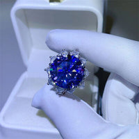 Hazel Blues® |  10 Carat Moissanite 925 Sterling Silver Ring