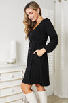 Hazel Blues® |  Double Take Scoop Neck Empire Waist Long Sleeve Dress
