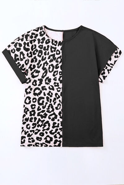 Hazel Blues® | Leopard Round Neck T-Shirt