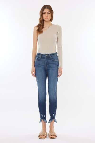 Hazel Blues® |  Kancan Raw Hem High Waist Cropped Jeans