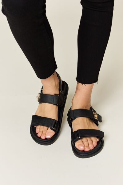 Hazel Blues® |  WILD DIVA Velcro Double Strap Slingback Sandals