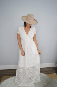 Hazel Blues Boho Dreams Lace Dress: Blanc - Tara Lynn's Boutique