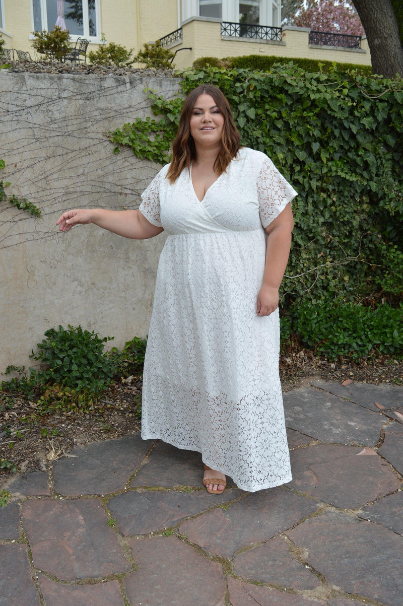 Hazel Blues Boho Dreams Lace Dress: Blanc - Tara Lynn's Boutique