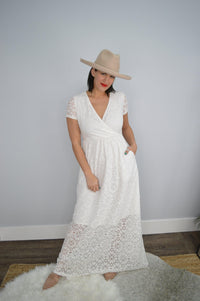 Hazel Blues Boho Dreams Lace Dress: Blanc - Tara Lynn's Boutique