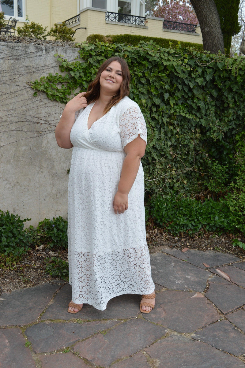 Hazel Blues Boho Dreams Lace Dress: Blanc - Tara Lynn's Boutique