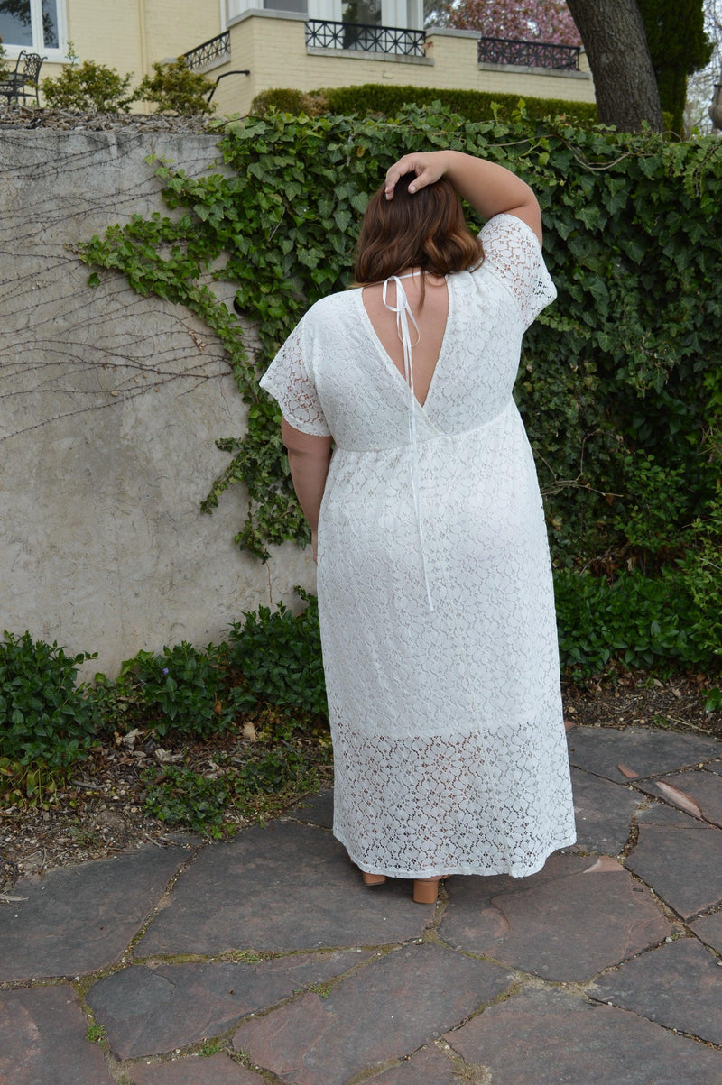 Hazel Blues Boho Dreams Lace Dress: Blanc - Tara Lynn's Boutique