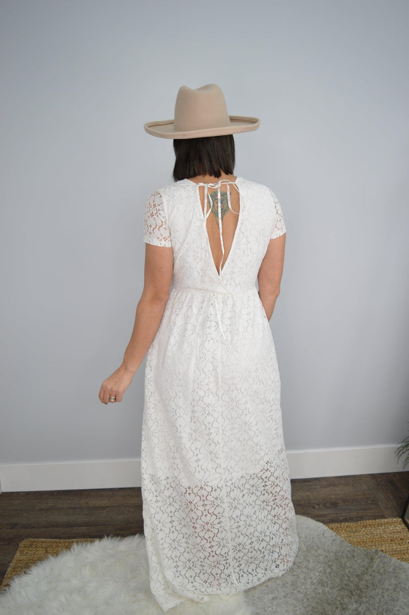 Hazel Blues Boho Dreams Lace Dress: Blanc - Tara Lynn's Boutique