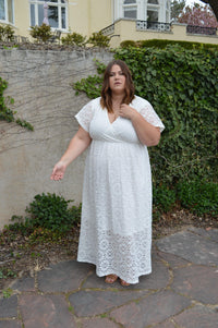 Hazel Blues Boho Dreams Lace Dress: Blanc - Tara Lynn's Boutique