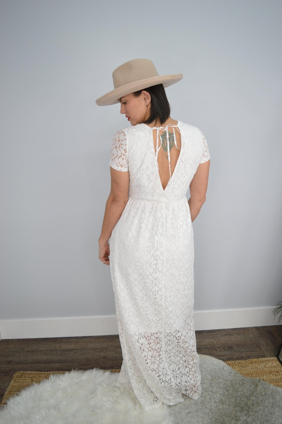 Hazel Blues Boho Dreams Lace Dress: Blanc - Tara Lynn's Boutique