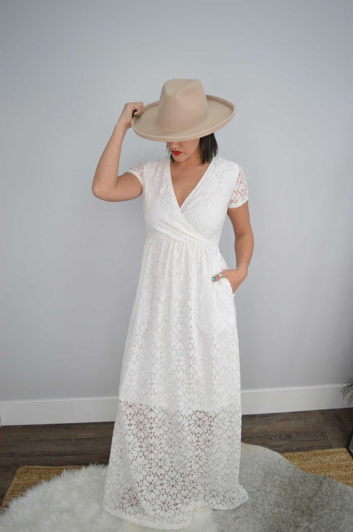 Hazel Blues Boho Dreams Lace Dress: Blanc - Tara Lynn's Boutique