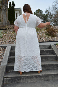 Hazel Blues Boho Dreams Lace Dress: Blanc - Tara Lynn's Boutique