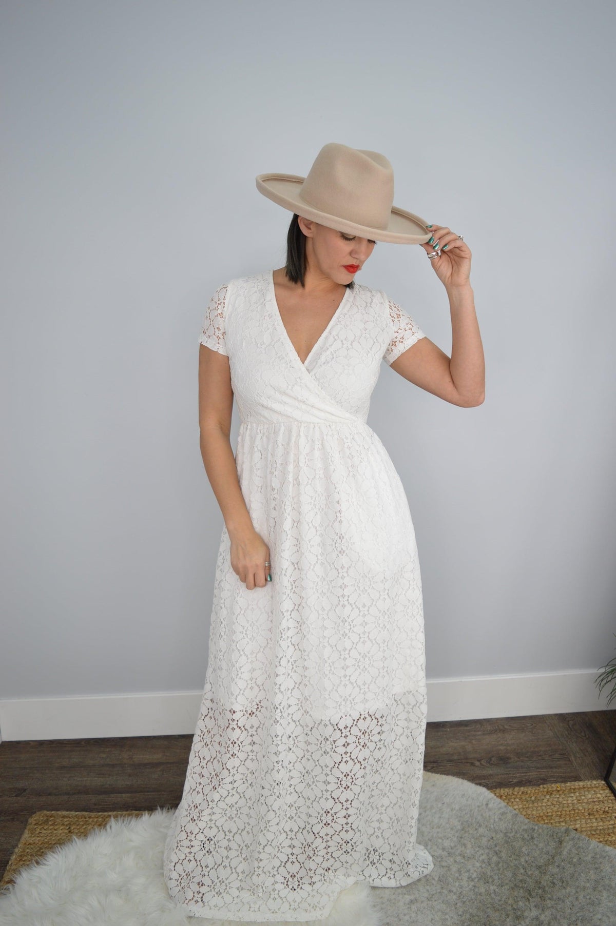 Hazel Blues Boho Dreams Lace Dress: Blanc - Tara Lynn's Boutique