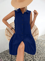Hazel Blues® |  Button Up Sleeveless Mini Dress