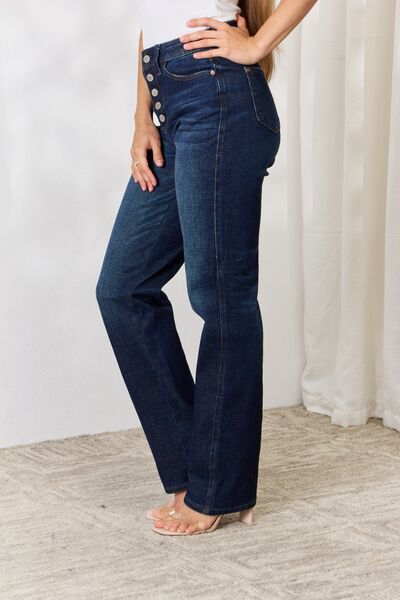 Hazel Blues® |  Judy Blue Button-Fly Straight Jeans