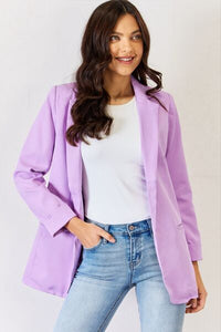 Hazel Blues® |  Zenana Open Front Long Sleeve Blazer