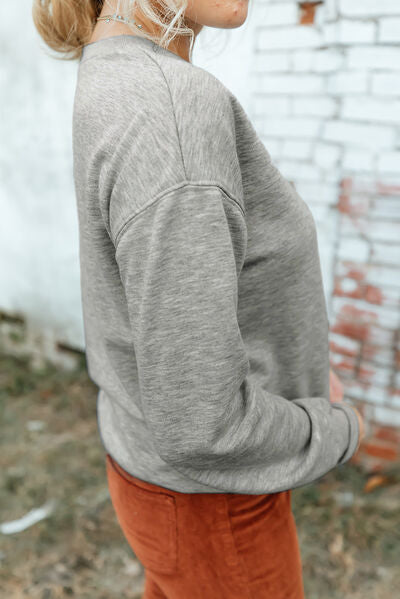 Hazel Blues® |  Round Neck Dropped Shoulder Sweatshirt