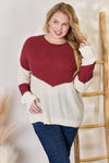 Hazel Blues® |  Hailey & Co Color Block Dropped Shoulder Knit Top
