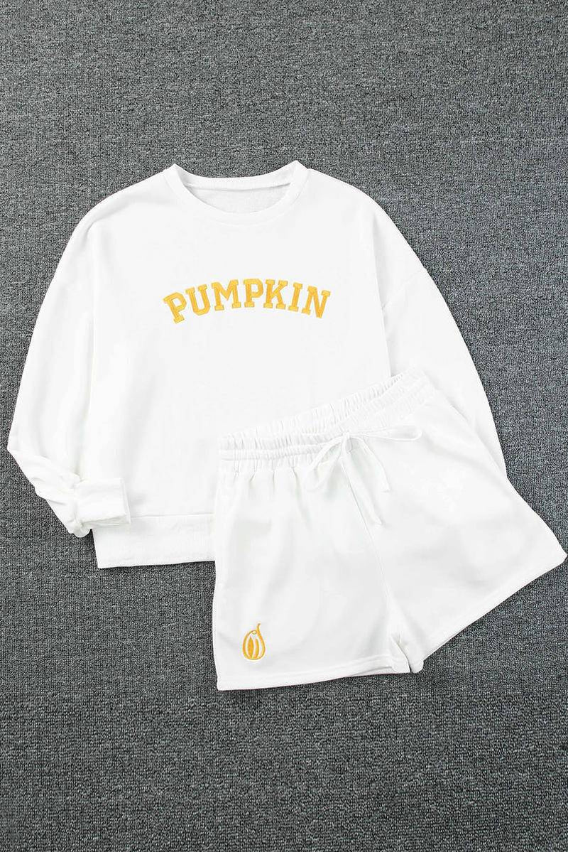 Hazel Blues® |  PUMPKIN Graphic Sweatshirt And Shorts Set