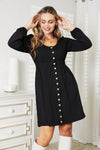 Hazel Blues® |  Double Take Scoop Neck Empire Waist Long Sleeve Dress