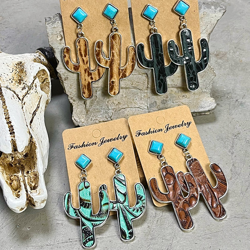 Hazel Blues® |  Turquoise Cactus Earrings